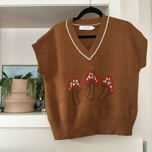 Lisa Says Gah Mushroom Sweater Vest